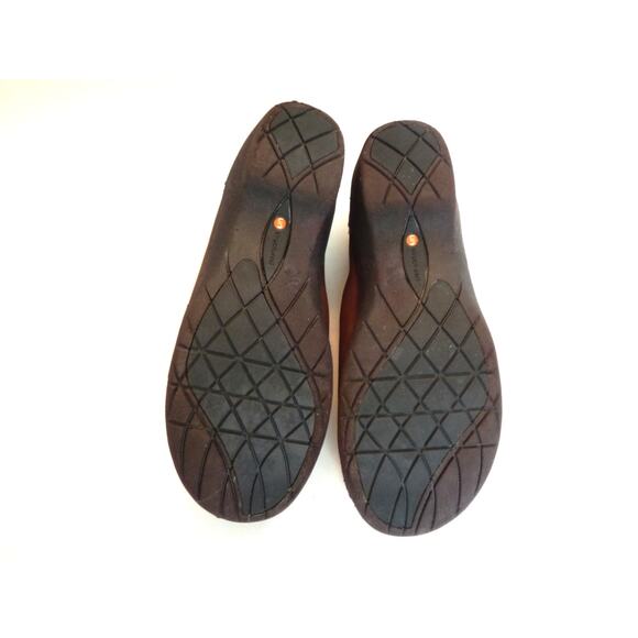 unSTRUCTURED by Clarks Womens US 8M Burgundy Nubuck Leather Slip On Wedge Shoe - Picture 7 of 8